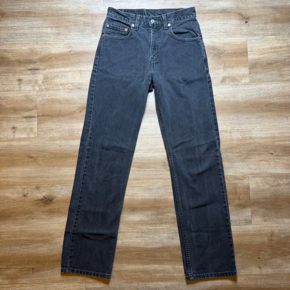 Vintage Levi's 505 Regular Fit Jeans Mens 28x32 Black Straight Leg Denim Y2K